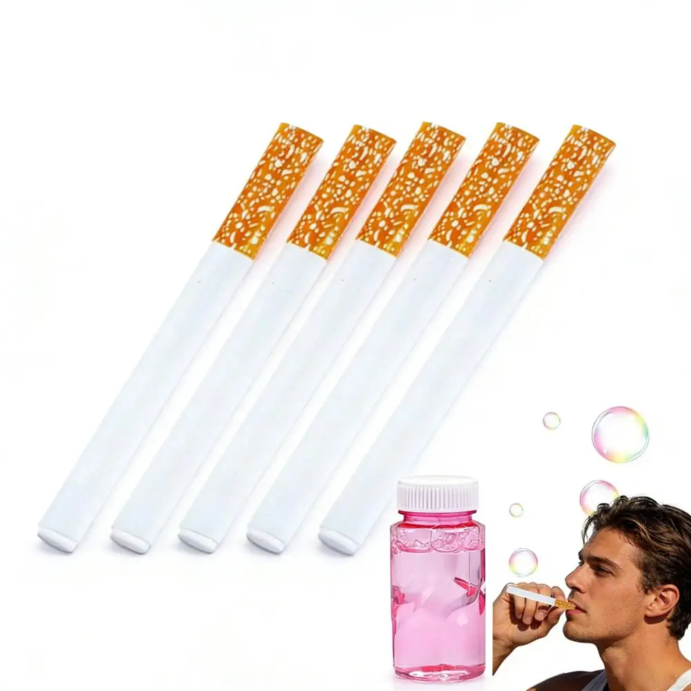 1/2/3/5/10Pcs Funny Cigarette Bubble Toy With Bubble Liquid Metal Smoking Machine Outdoor Portable Toy Smoking Accessories