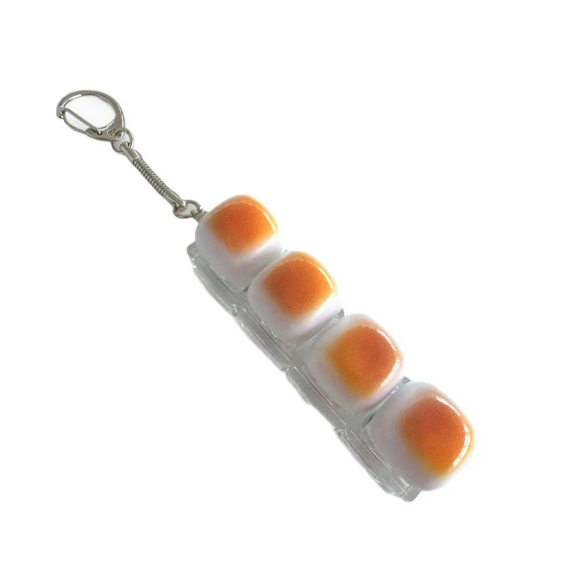 Caramel Bread Stress Relief Keyboard Keychain Button Keycap Backpack Pendant For Student Office Adult Accessory 1PC