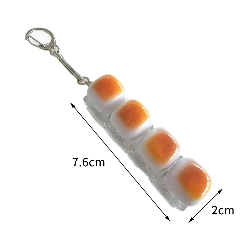Caramel Bread Stress Relief Keyboard Keychain Button Keycap Backpack Pendant For Student Office Adult Accessory 1PC