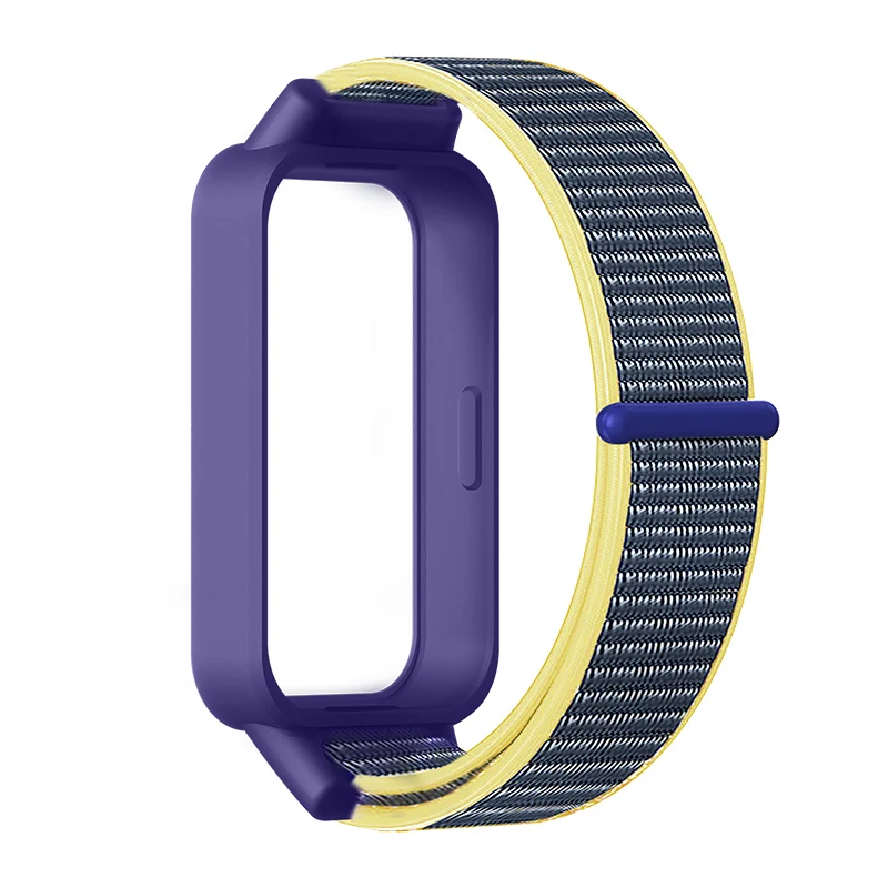 Nylon Loop Strap+Case for Xiaomi Smart Band 9 8 Active Accessories Sport Bracelet +Protective Bumper Shell Correa Redmi Band 3 2
