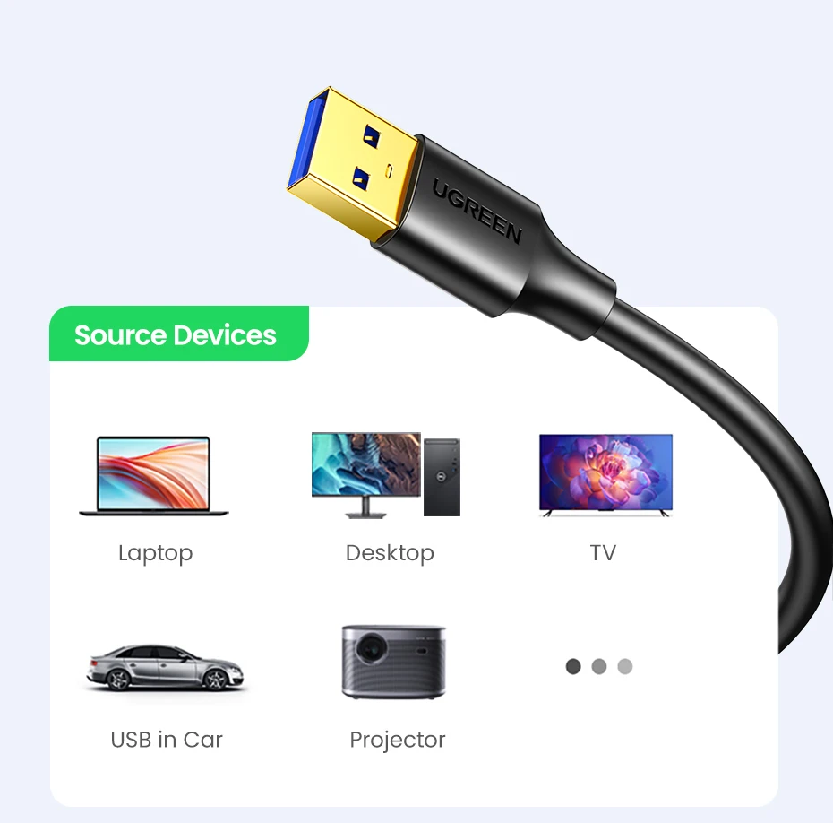 UGREEN USB 3.0 Cable USB Extension Cable Male to Female Data Cable USB 3.0 Extender Cord for PC USB Extension Cable