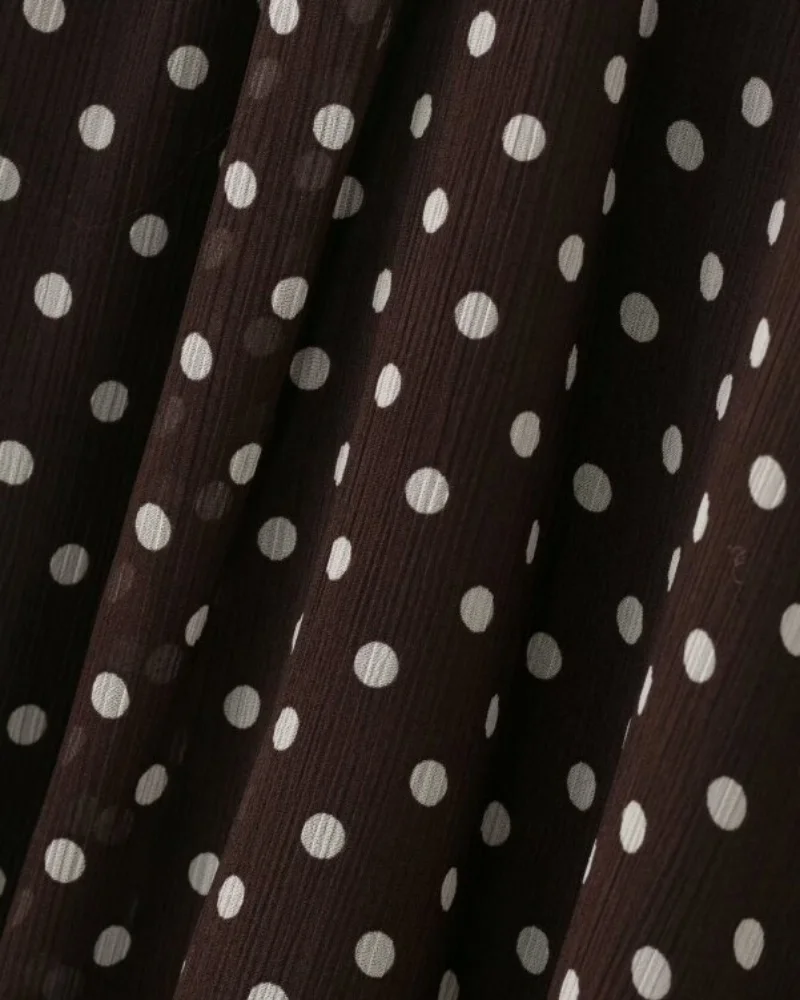 2026 Elegant Women Polka Dot Blouse, Spring Bow Tie Lantern Sleeve Layered Neck Chiffon Shirt, Casual Daily Office Top
