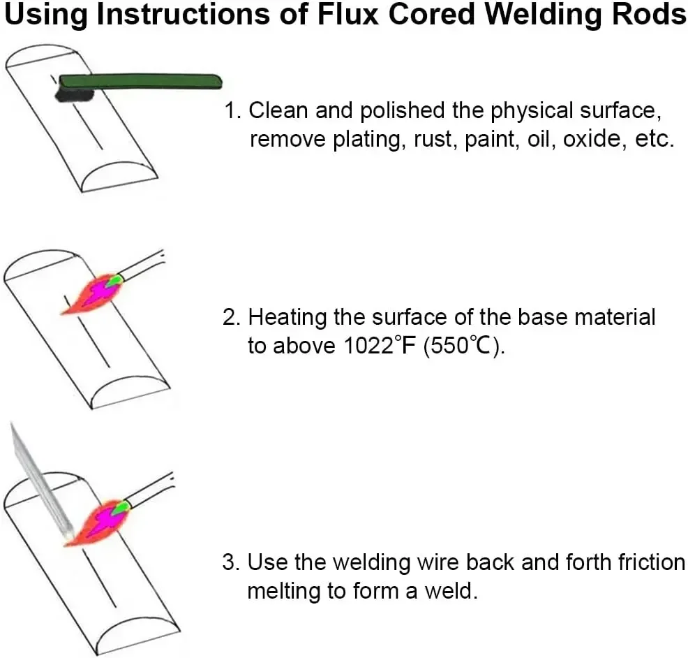 1M Low Temperature Easy Melt Aluminum Welding Rod Cored Wire Rod Solder No Need Solder Powder Weld Bar for Propane Torch