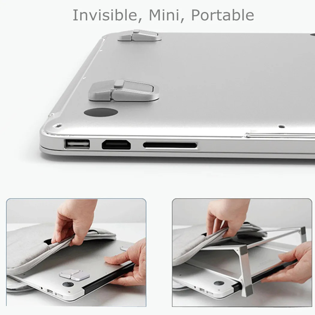 Adjustable Foldable Laptop Stand Mini Legs Ultra-thin Portable Support For Lenovo Notebook Cooling Holder Feet Invisible Bracket