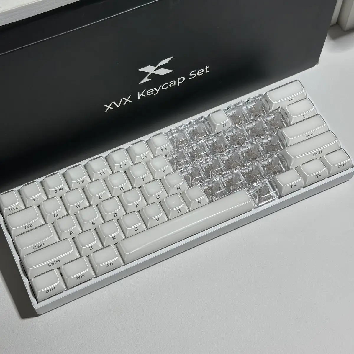 20pcs 1U Keycaps with Unique Cats Head MAO Transparent Keycap Comfort Typing PBT No Engraved Keycap DIY Keyboards For Aula Ajazz