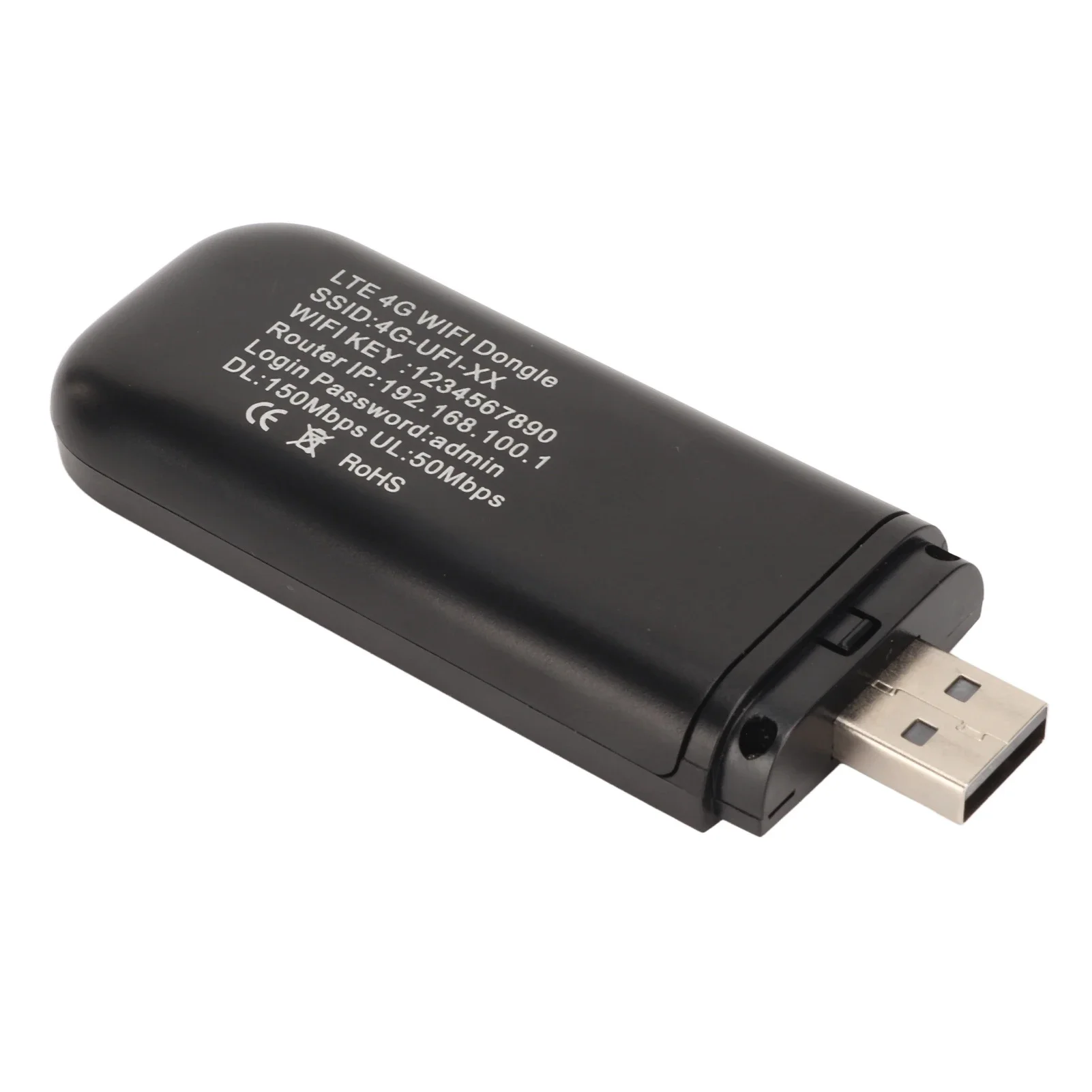 4G LTE Router 4G WiFi Router Black Up to 10 Users Stable Easy Connection USB Plug and Play for Hotspot Micro SIM Card Phone PC