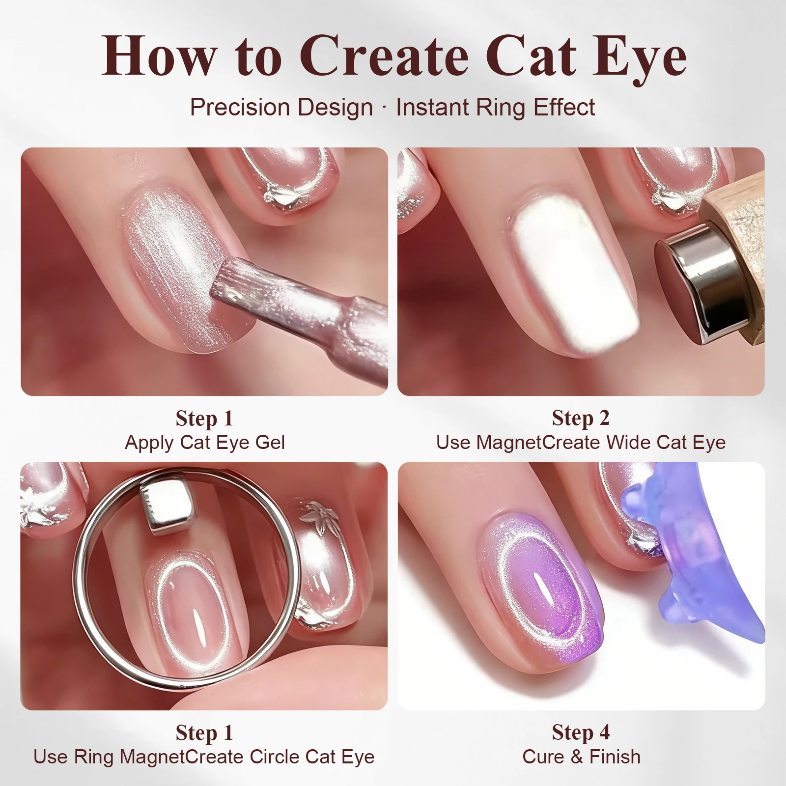 Hollow Cat Eye Nail Magnet for Gel Polish 3D Design Black Hole Nail Art Strong Magnetic Ring For Home Salon DIY Magnetic Tool