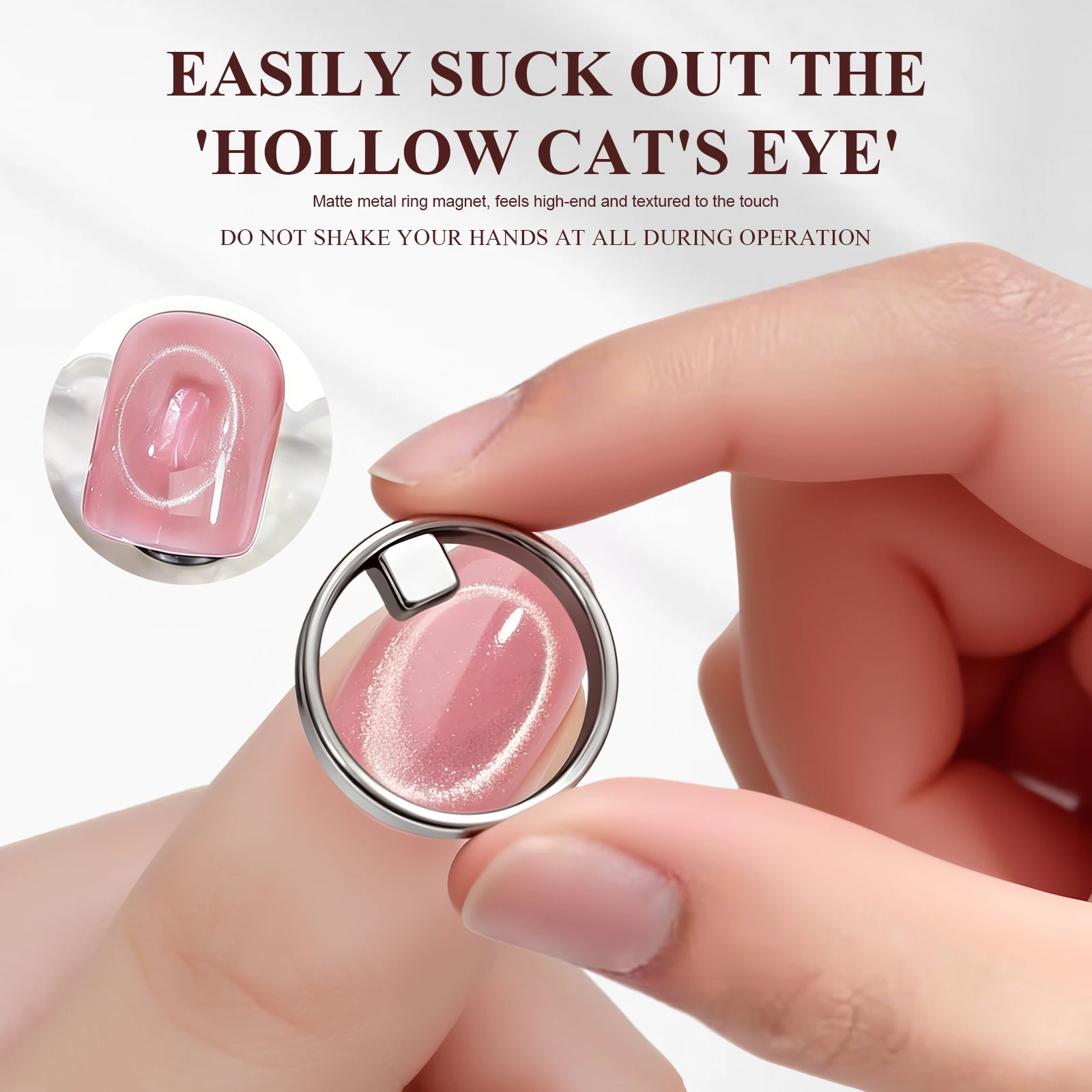 Hollow Cat Eye Nail Magnet for Gel Polish 3D Design Black Hole Nail Art Strong Magnetic Ring For Home Salon DIY Magnetic Tool