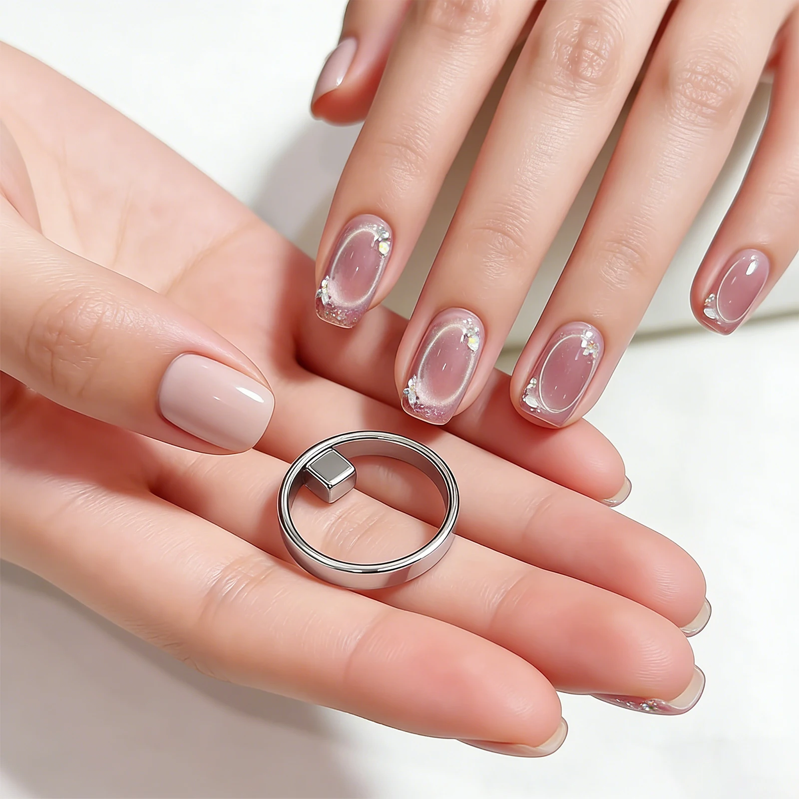 Hollow Cat Eye Nail Magnet for Gel Polish 3D Design Black Hole Nail Art Strong Magnetic Ring For Home Salon DIY Magnetic Tool