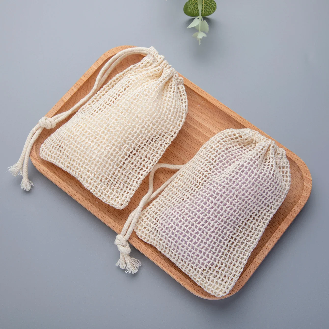 3pcs Natural Cotton Soap Saver Bag Eco-friendly Handmade Lathering Cotton Mesh Soap Pouch For Body Cleansing Skincare