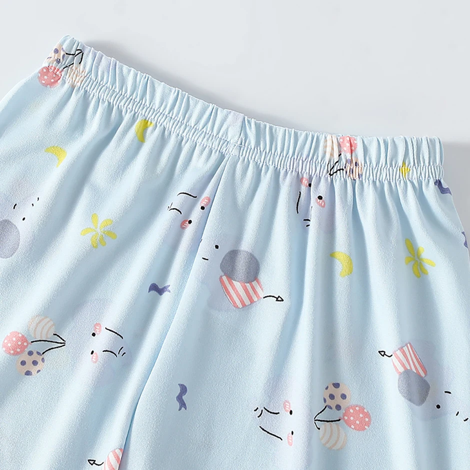 2-Piece Children's Summer Cute cartoon Printed Short-Sleeved Shorts Set for Boys and Girls Casual and Comfortable T-Shirt Shorts
