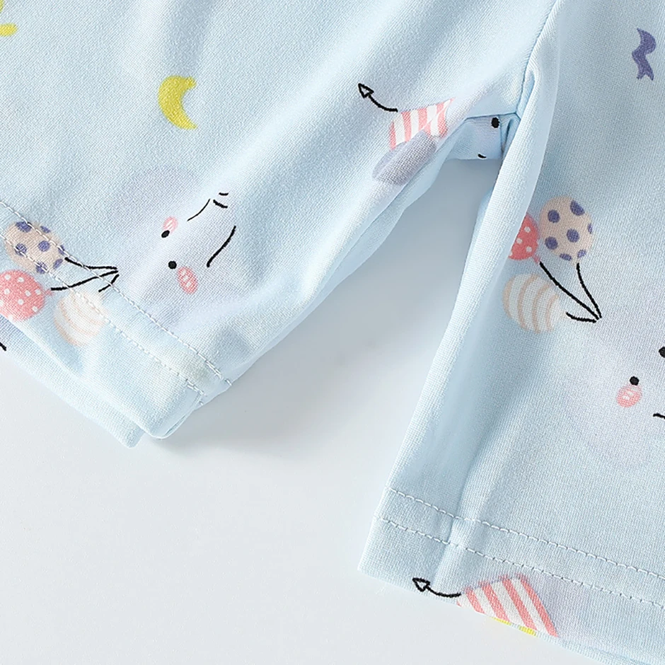 2-Piece Children's Summer Cute cartoon Printed Short-Sleeved Shorts Set for Boys and Girls Casual and Comfortable T-Shirt Shorts