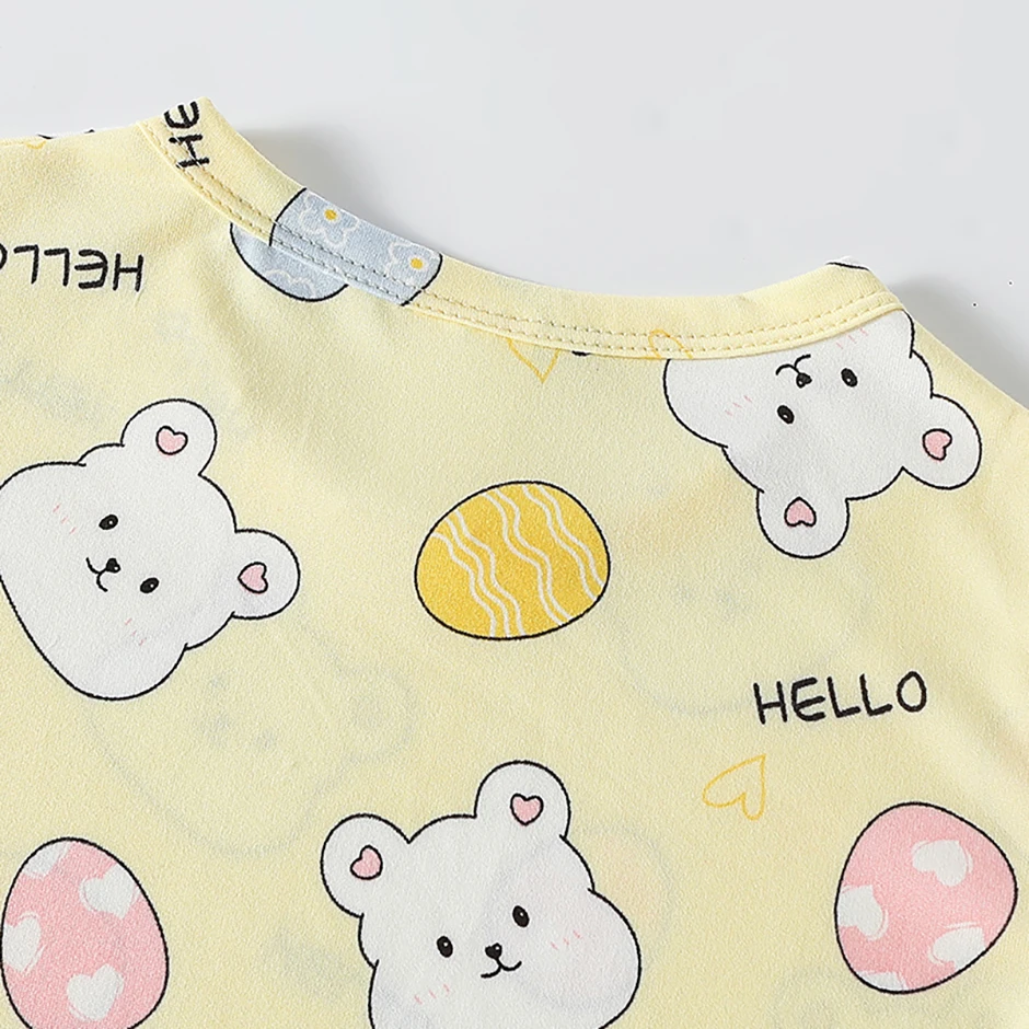 2-Piece Children's Summer Cute cartoon Printed Short-Sleeved Shorts Set for Boys and Girls Casual and Comfortable T-Shirt Shorts