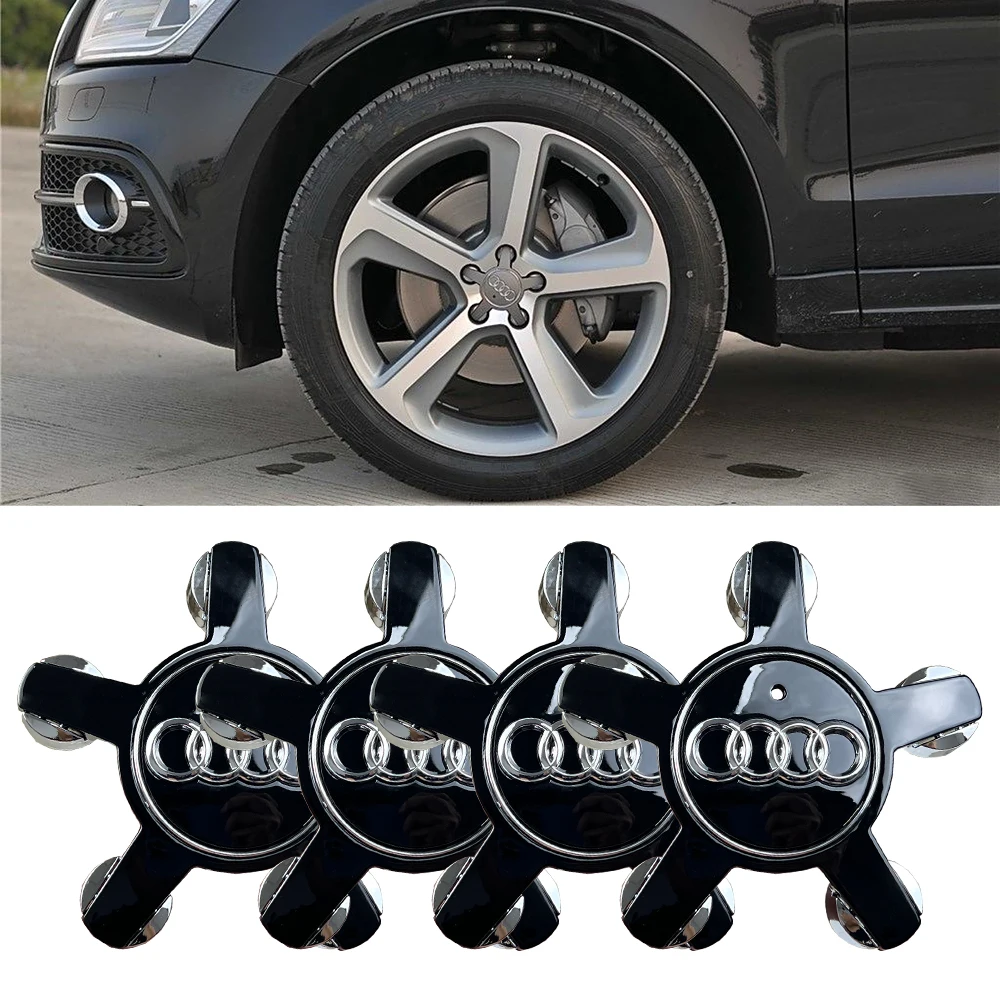 4Pcs/set135MM 8R0601165 4F0601165N For Audi A3 A4 A5 A6 A7 A8 S4 S6 Q3 Q5 Q7 TT B5 B6 Car Wheel Center Cap Hub Covers Badge