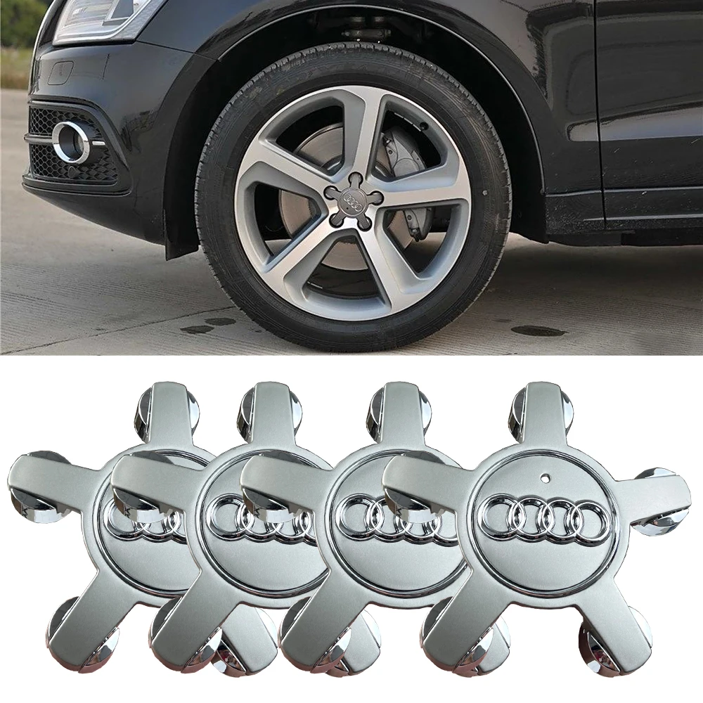4Pcs/set135MM 8R0601165 4F0601165N For Audi A3 A4 A5 A6 A7 A8 S4 S6 Q3 Q5 Q7 TT B5 B6 Car Wheel Center Cap Hub Covers Badge