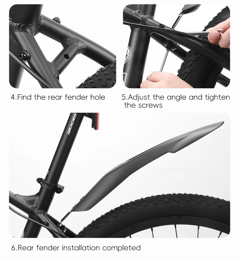 WEST BIKING Widen Thicken Mountain Bike Fenders Metal Fixed Frame Bicycle Fenders High Toughness Scientific Arc MTB Bike Fenders