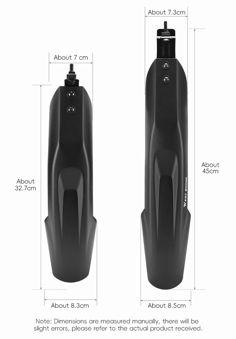 WEST BIKING Widen Thicken Mountain Bike Fenders Metal Fixed Frame Bicycle Fenders High Toughness Scientific Arc MTB Bike Fenders