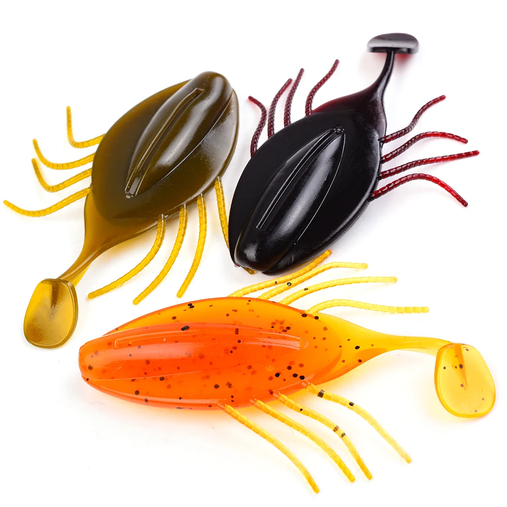 Sunlure Tadpole Shaped Tentacle Flat Tail Soft Bait 12/18pcs Artificial Silicone Wobblers Swimbaits 6-color Bass Fishing Lures