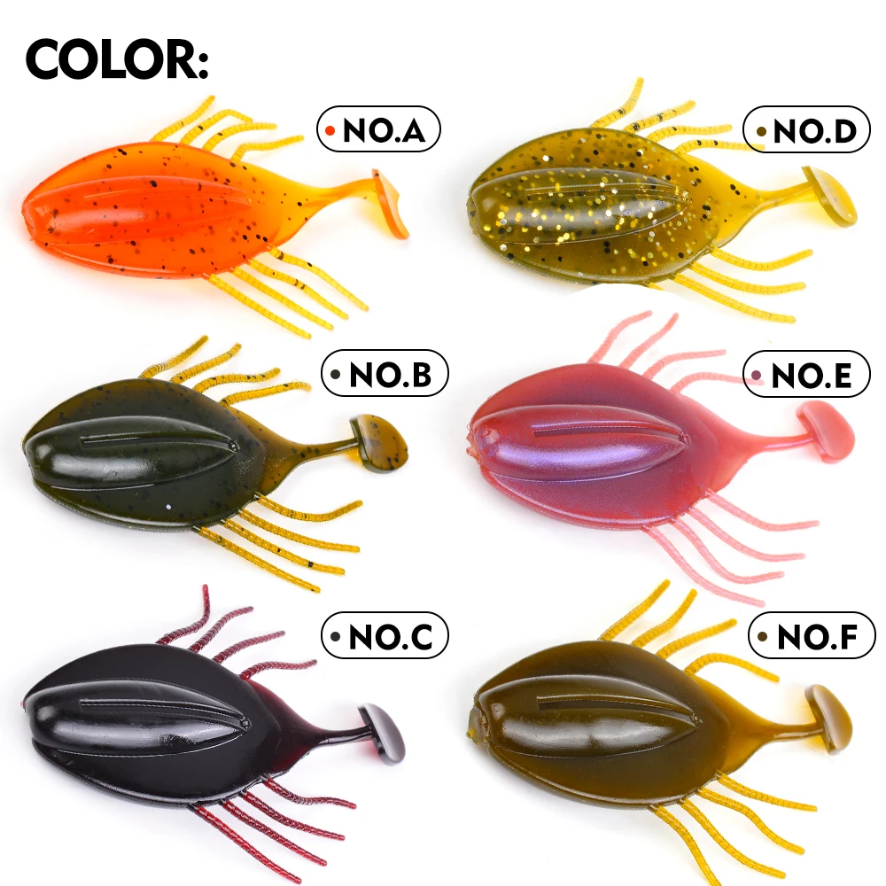 Sunlure Tadpole Shaped Tentacle Flat Tail Soft Bait 12/18pcs Artificial Silicone Wobblers Swimbaits 6-color Bass Fishing Lures