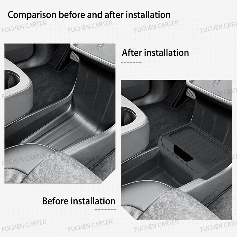 For Tesla New ModelY Standard2025 TPE Under Central Control Storage Box Flip Cover design Tissue Box Storage interior Accessorie