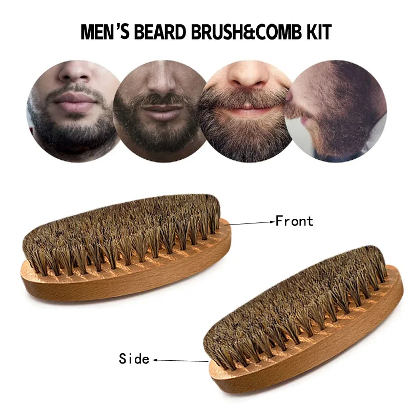 Men's Beard Grooming Set, Convenient Barber Tools, Beard Brush, Bristle Material, Comb, Scissors, Convenient Storage Bag