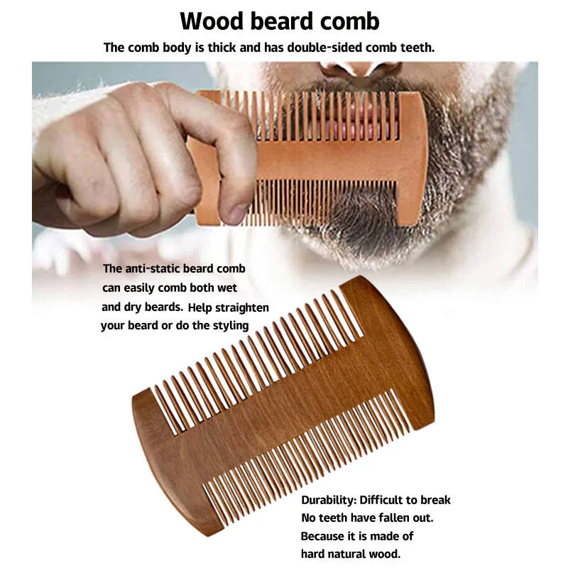 Men's Beard Grooming Set, Convenient Barber Tools, Beard Brush, Bristle Material, Comb, Scissors, Convenient Storage Bag