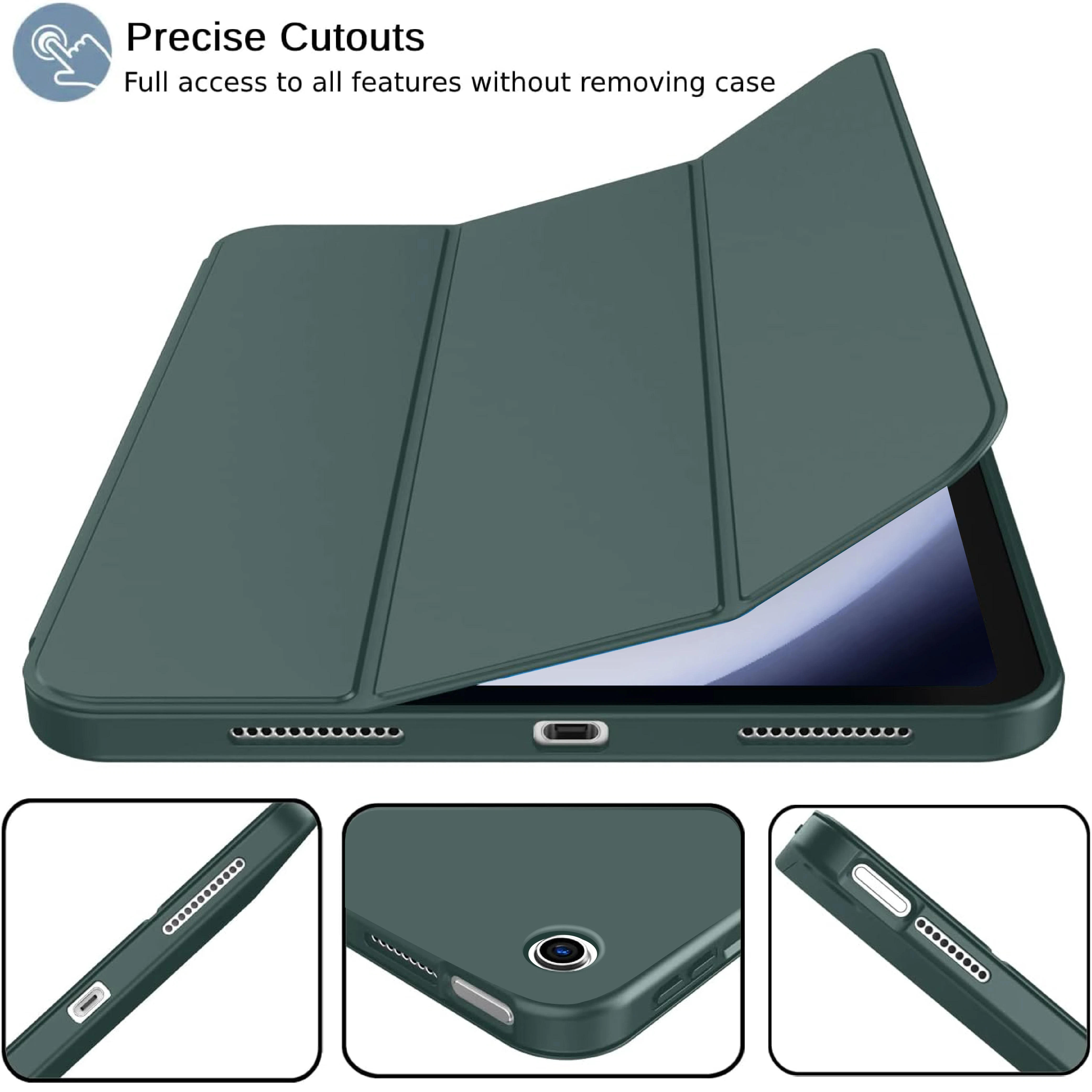For Samsung Galaxy Tab A11 Plus 11'' 2025 SM-X230 X236 X226B Tri-fold Flip Case Magnetic Stand PU Leather Protective Cover
