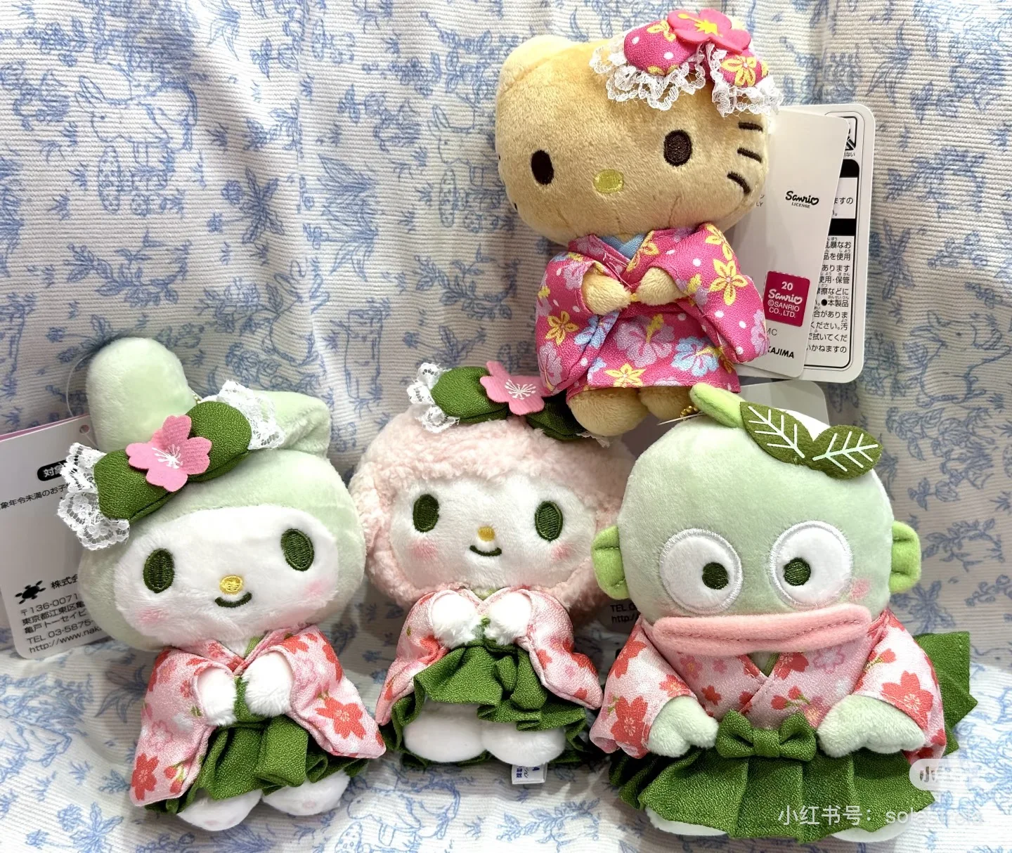 Cartoon matcha My Sweet Piano Melody Hangyodon plush toy keychain kawaii Black Kimono Hello Kitty Soft Plushie Doll bag charm