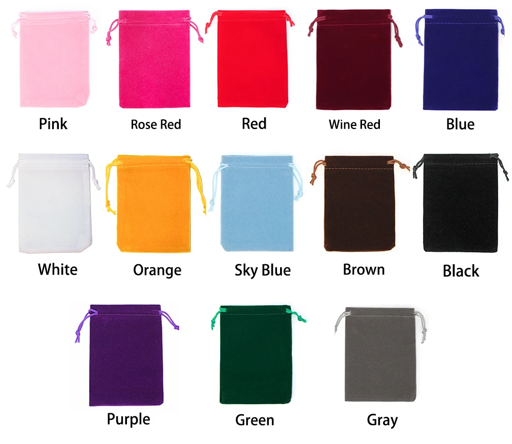 50Pcs 5x7 Velvet Bag Drawstrings Pouches Small Size Jewelry Gift Display Packing Bags