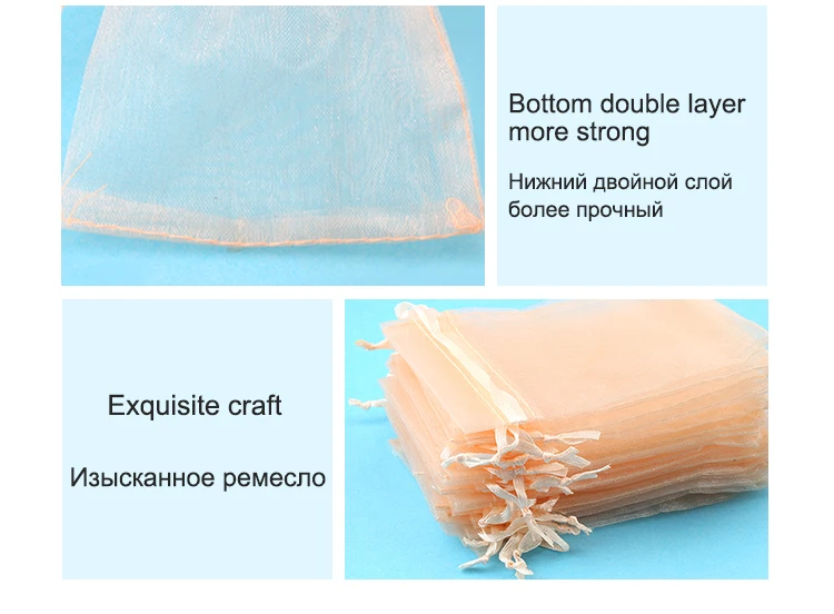100pcs/lot Organza Bag 5*7cm,7*9cm,9x12cm Christmas Wedding Drawstring Bag Candy Bags Gift Pouches Jewelry Packaging Display