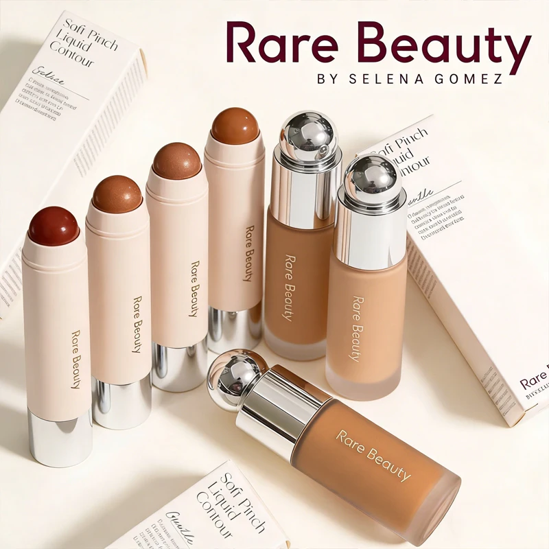 Rare Beauty Original 3D Face Contour Liquid Bronzer Shade Smooth Highlighter Mirror Lasting Natural Waterproof Brighten Makeup