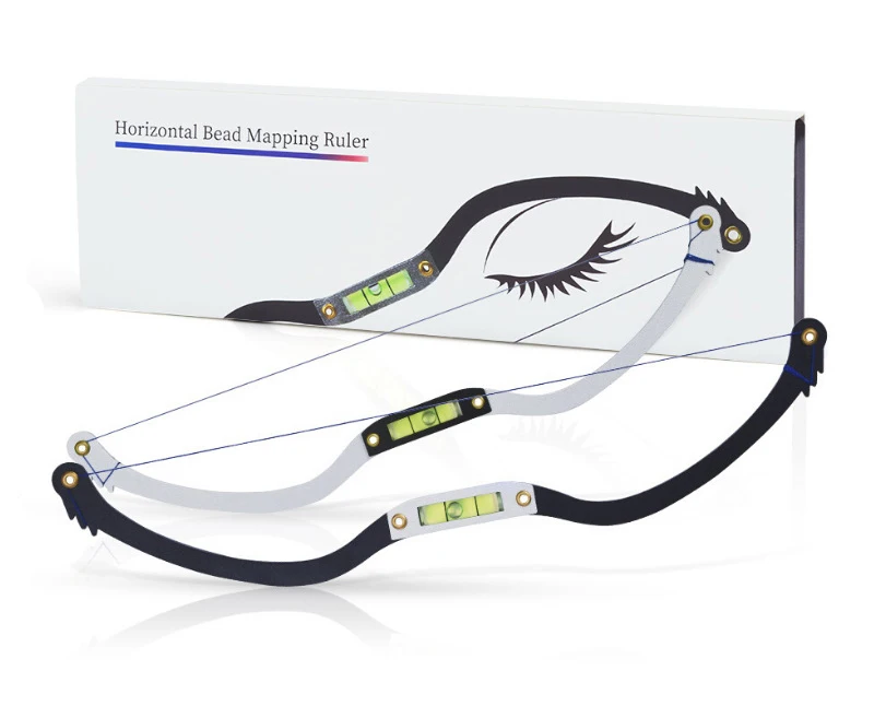 Microblading Permanent Makeup Bow and Arrow Line Ruler Black Measuring Brow String Pre Inked Tattoo PMU for Eyebrow Mapping