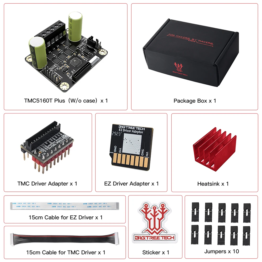 BIGTREETEH TMC5160T Pro/Plus SPI Stepper Motor Driver For Octopus Pro SKR 3 EZ For Ender 3 V2 Upgrade Voron 3D Printer Parts