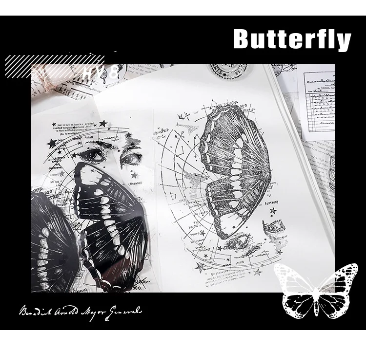 JIANWU Minimalist Black White Transparent Stamp Creative Retro Scrapbooking Journal Decoration Silicone Seal Stationery Supplies