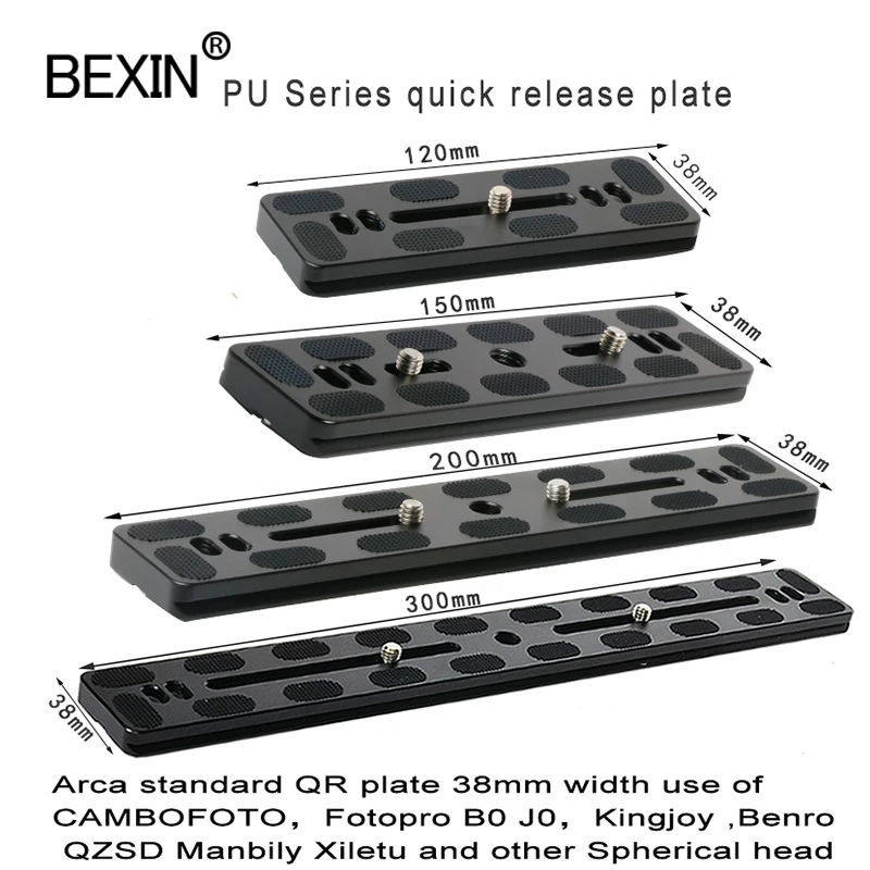 BEXIN Universal Aluminum Alloy Quick Release Plate Tripod Mount Adapter with 1/4 Screw for Benro Arca Swiss Ball Head and Camera