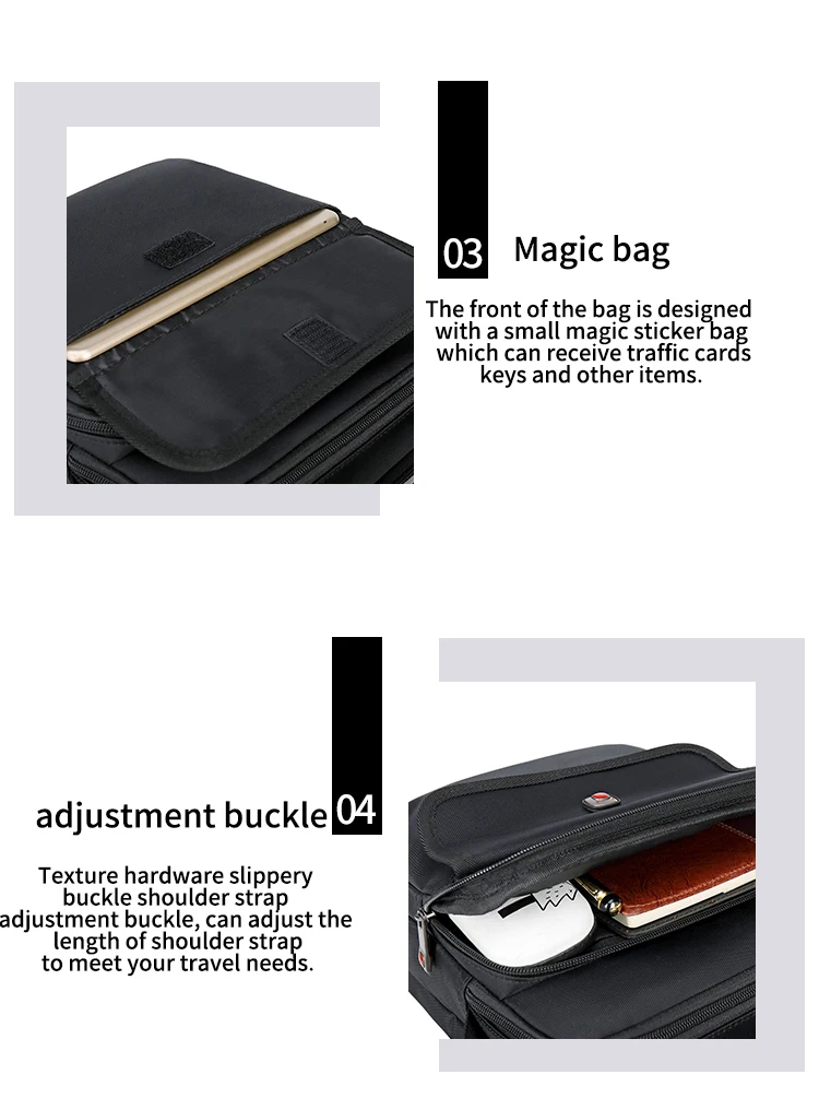 JANGEAR Men's Bag Totes Handbag Waterproof Heavy Protective Cotton Oxford Men Messenger Bags Shoulder Bag Male Business Work Bag