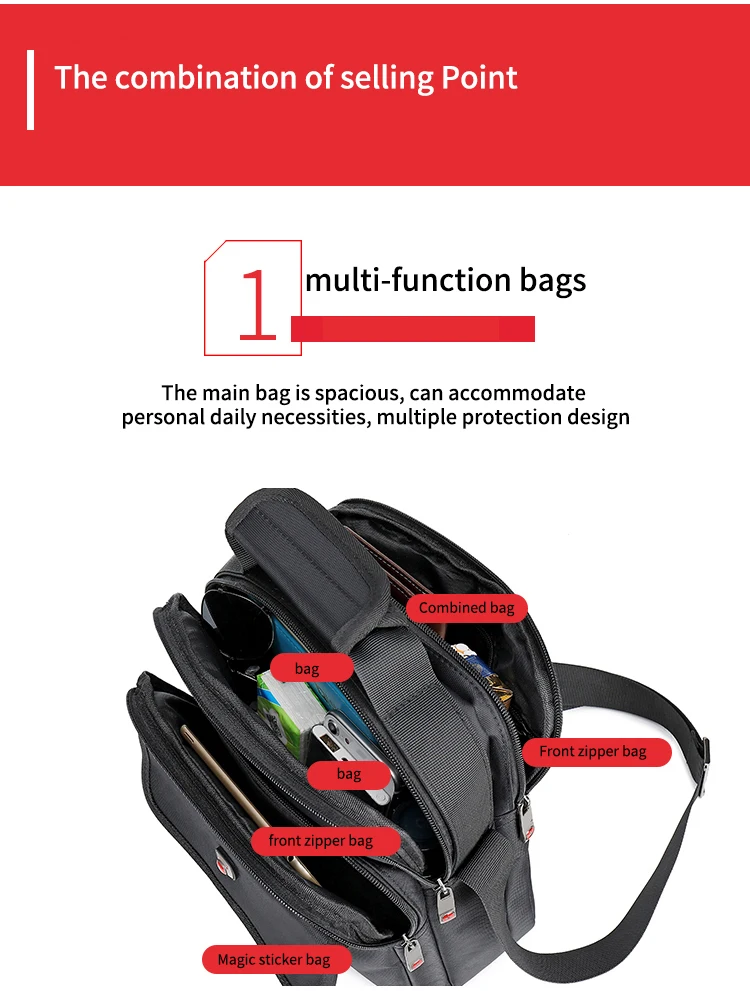 JANGEAR Men's Bag Totes Handbag Waterproof Heavy Protective Cotton Oxford Men Messenger Bags Shoulder Bag Male Business Work Bag