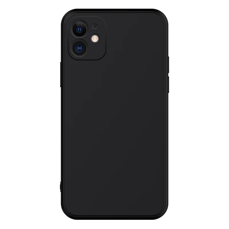 Black Liquid Silicone Phone Case for IPhone 13 12 11 14 15 Pro XS Max XR X 8 7 6S 6 Plus SE 2020 Soft Back Cover