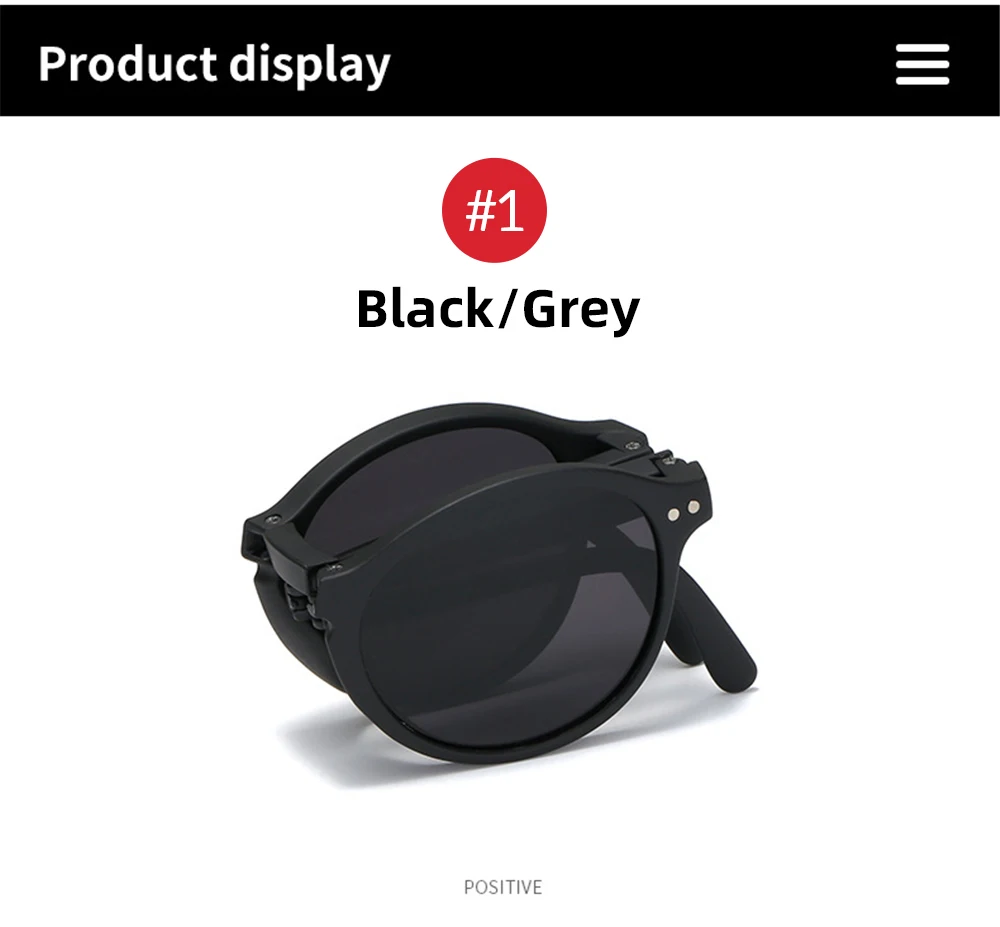 VIVIBEE Women Square Folding Sunglasses 2026 Trending Product Black UV400 Spring Hinge Eyewear Men Retro Mirror Red Sun Glasses