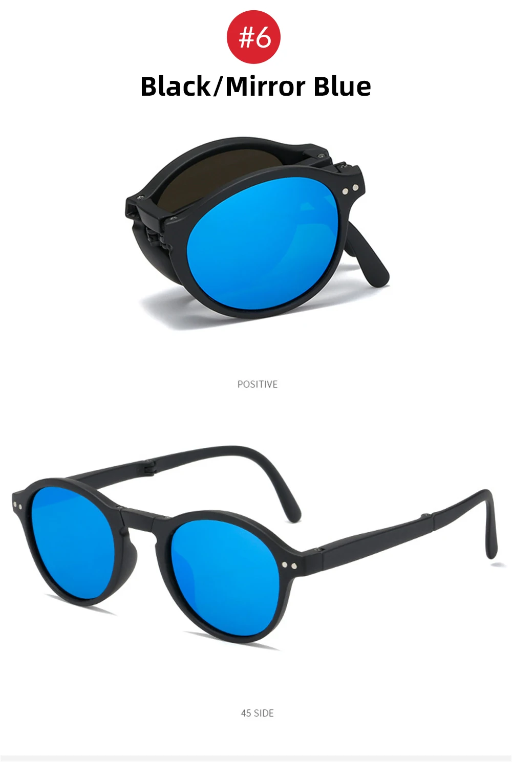 VIVIBEE Women Square Folding Sunglasses 2026 Trending Product Black UV400 Spring Hinge Eyewear Men Retro Mirror Red Sun Glasses