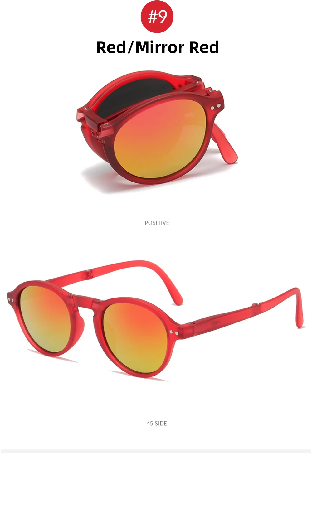 VIVIBEE Women Square Folding Sunglasses 2026 Trending Product Black UV400 Spring Hinge Eyewear Men Retro Mirror Red Sun Glasses