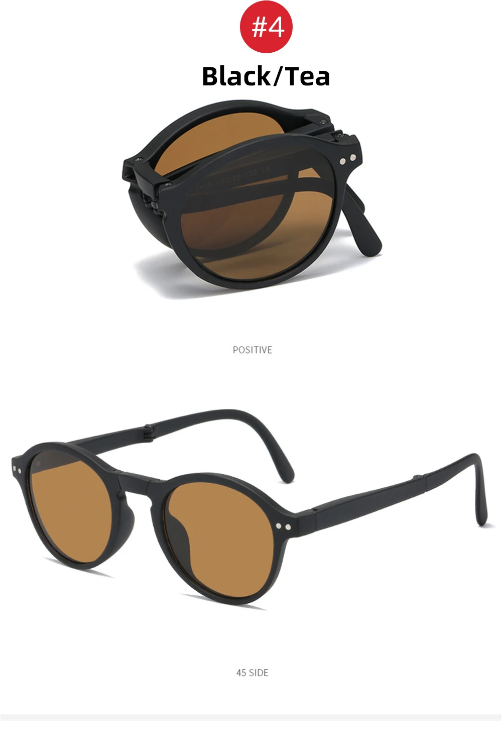VIVIBEE Women Square Folding Sunglasses 2026 Trending Product Black UV400 Spring Hinge Eyewear Men Retro Mirror Red Sun Glasses