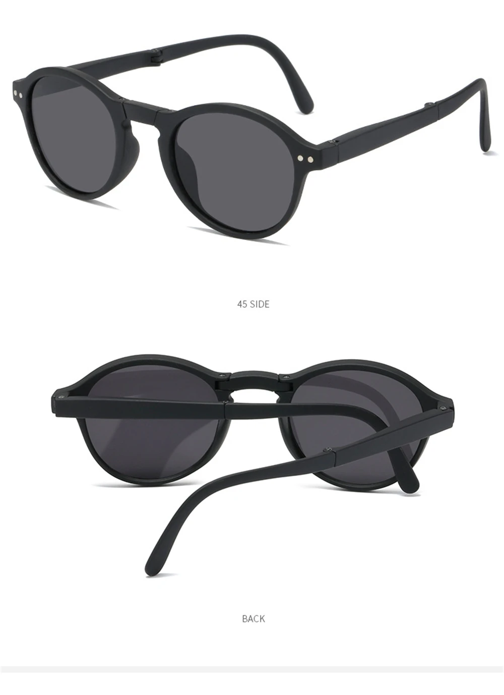 VIVIBEE Women Square Folding Sunglasses 2026 Trending Product Black UV400 Spring Hinge Eyewear Men Retro Mirror Red Sun Glasses