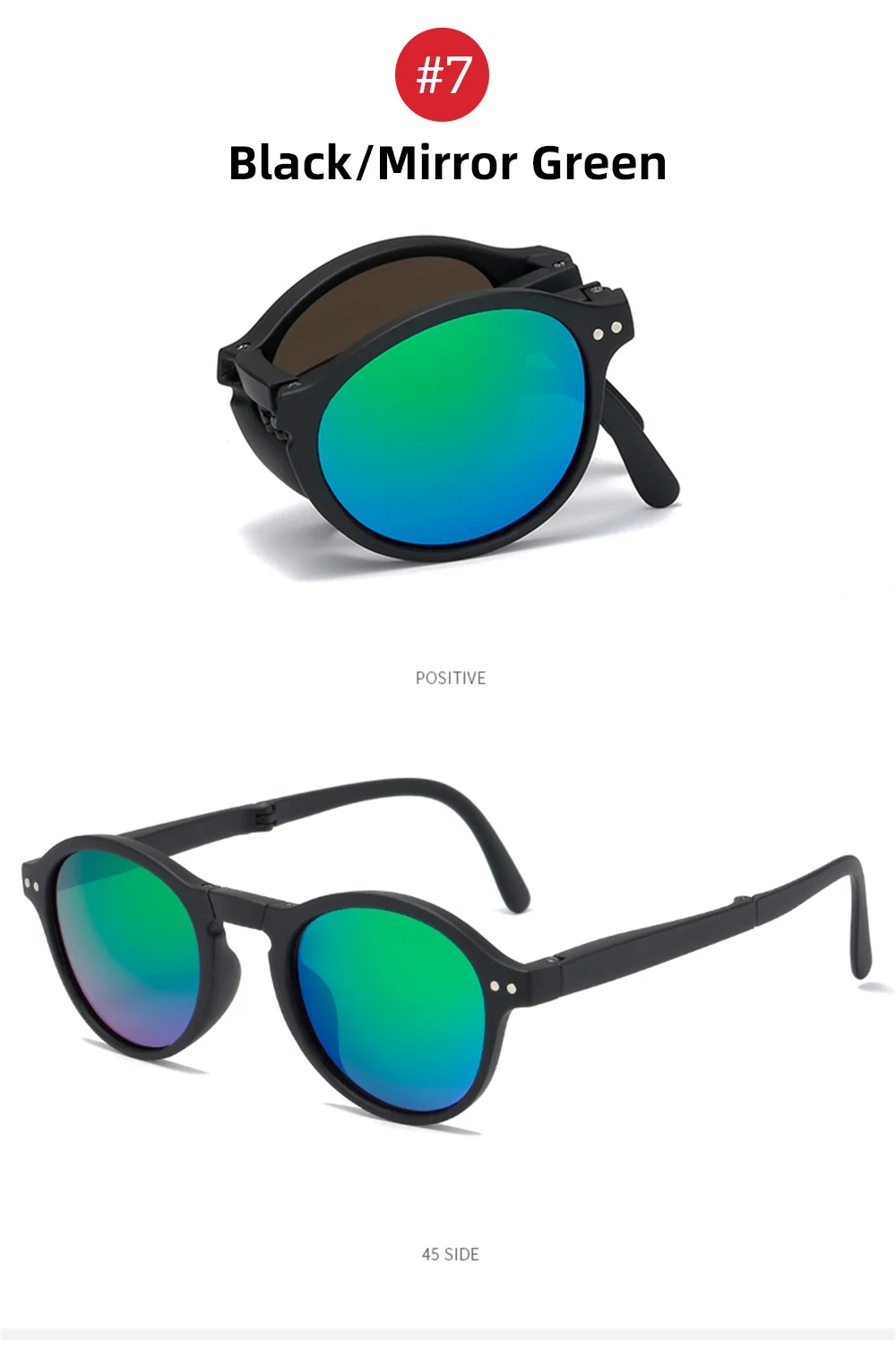 VIVIBEE Women Square Folding Sunglasses 2026 Trending Product Black UV400 Spring Hinge Eyewear Men Retro Mirror Red Sun Glasses