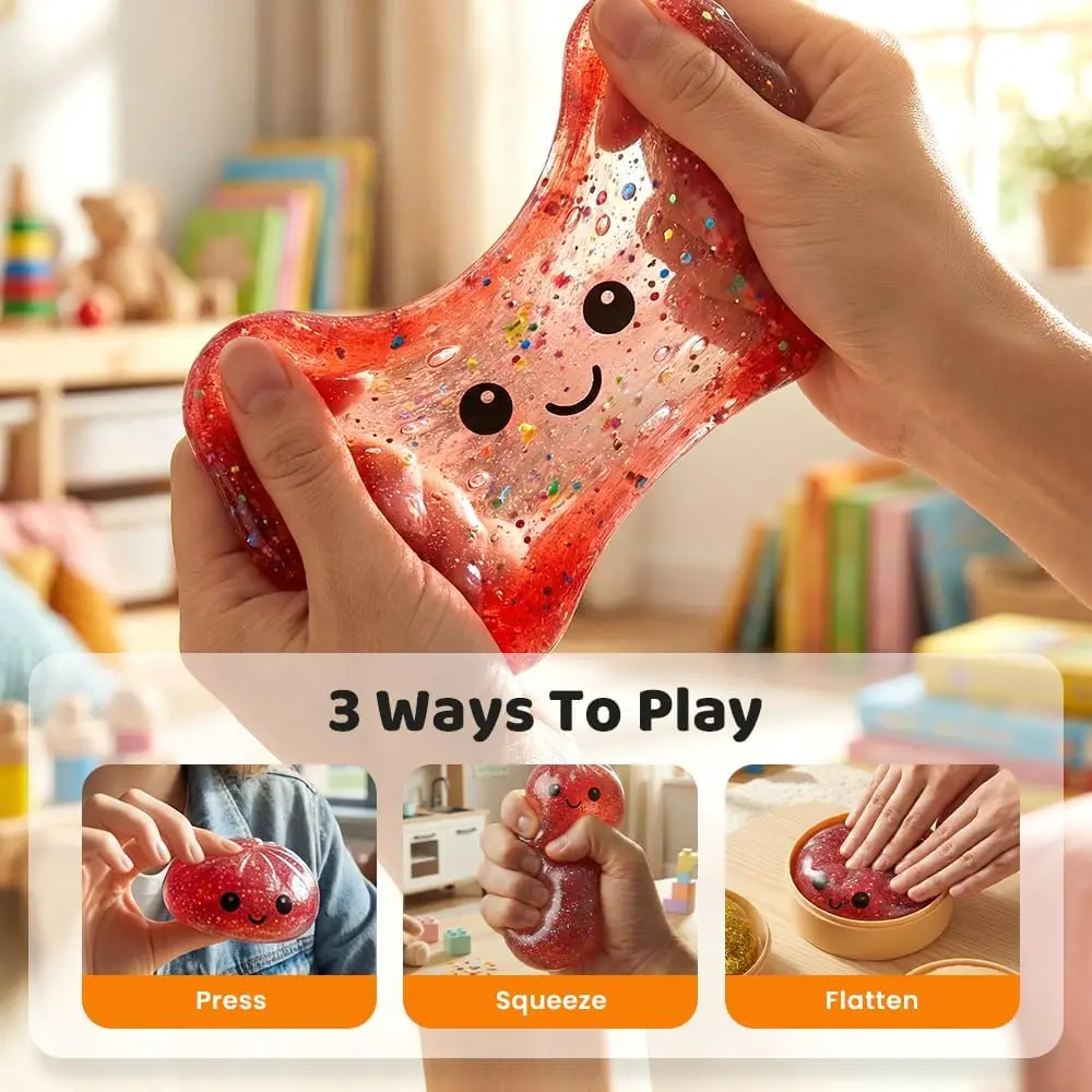 1PCS Glitter Dumpling Pressure Ball Slow Rebound Soft Pinch Decompression Office Home Decorat Children Adults Birthday Gifts