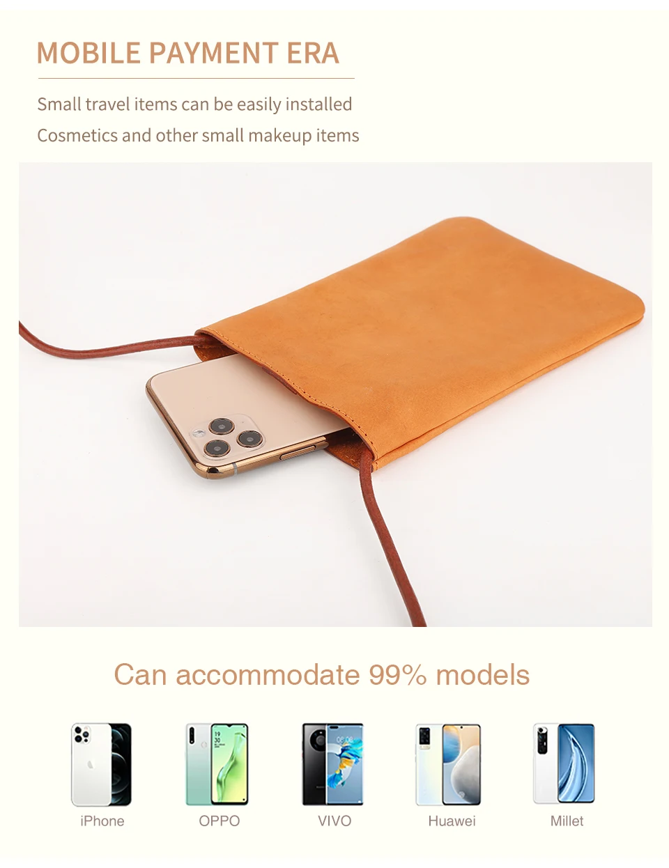 JOGUJOS Genuine Leather Women Shoulder Crossbody Bags Small Handbag Ladies CellPhone Bag Simple Style Messenger Bag Phone Pouch
