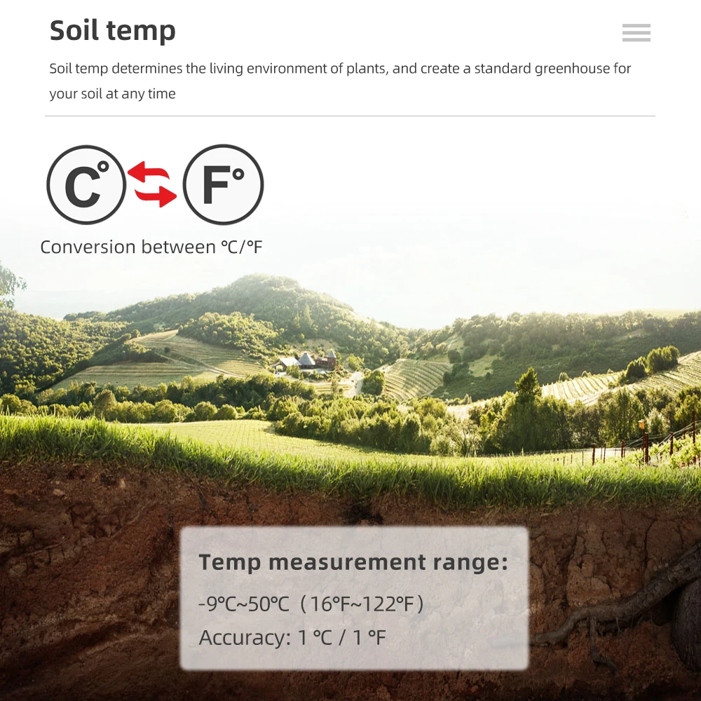 2 in 1 / 4 in 1 Soil Moisture PH Meter Acidity Humidity Tester Metal Sensor Probe 3~8 PH Hygrometer for Planting Garden Garden T
