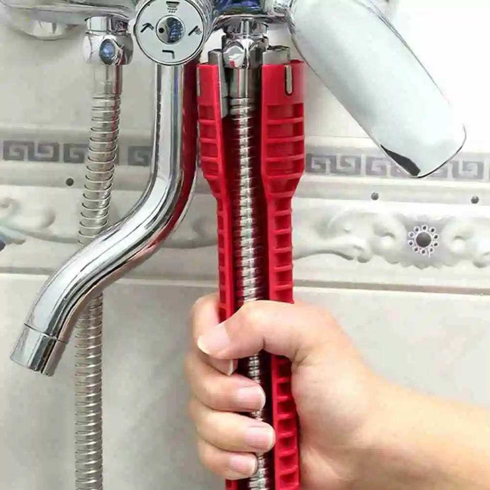 Plumber Tools 8 in 1 Multifunctional English Key Sink Faucet Key Wrench Set Kitchen Anti-slip Repair Pipe Multi Key Hand Tools