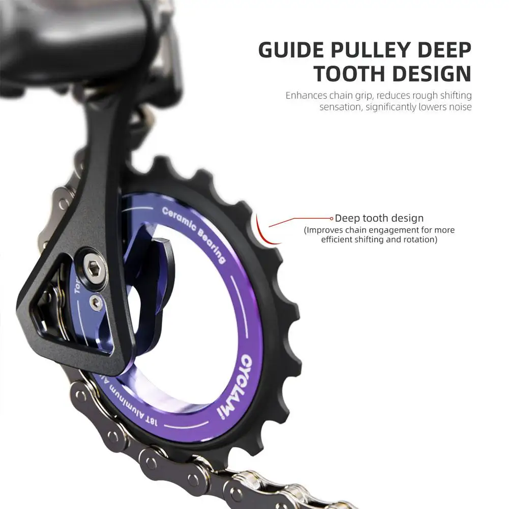 18T Hollow Eccentric Oversized Pulley Wheel for Rear Derailleur - Ceramic Bearing, DIY Bike Part for Shimano R8000/7000
