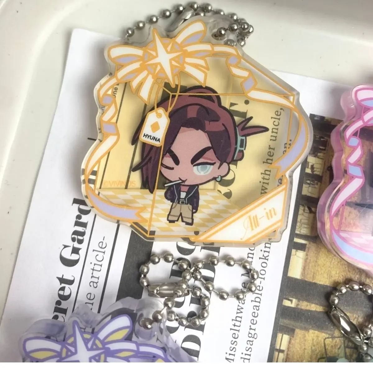 Anime Game ALIEN STAGE Keychain Ivan Till Sua Mizi Colored Window Acrylic Pendant Keychain Backpack Decor
